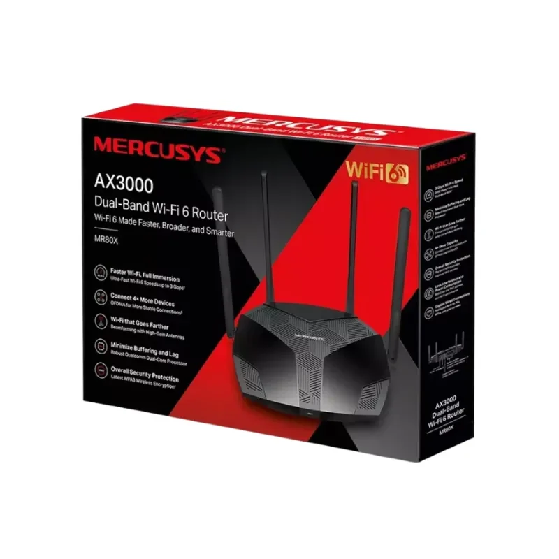 Mercusys Mr80x Ax3000 Dual-band Wifi 6 Router