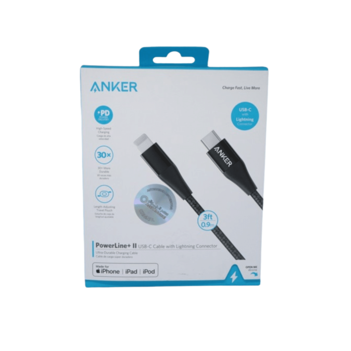 Anker PowerLine 2 USB-C Cable with Lightning Connector 0.9m with Travel Pouch 8
