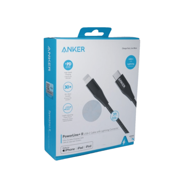 Anker PowerLine 2 USB-C Cable with Lightning Connector 0.9m with Travel Pouch 9